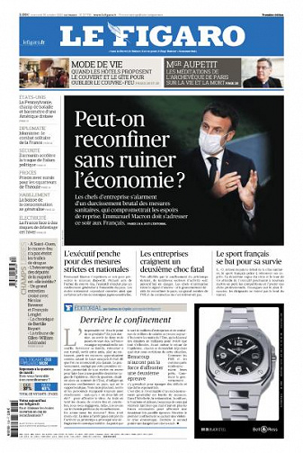 Le Figaro du Mercredi 28 Octobre 2020