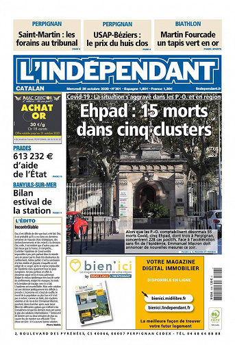 Pack L’Indépendant ( Catalan + Carcassonne + Narbonne ) du 28 octobre 2020