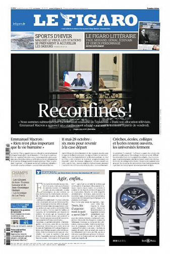 Le Figaro du Jeudi 29 Octobre 2020