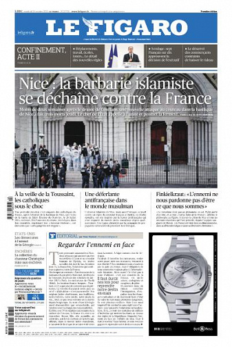 Le Figaro du Vendredi 30 Octobre 2020