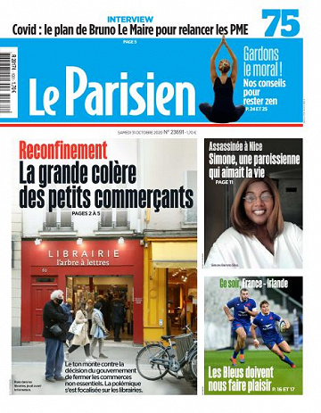 Le Parisien du Samedi 31 Octobre 2020