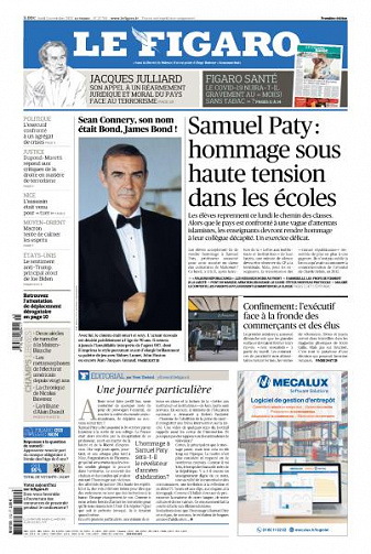 Le Figaro du Lundi 2 Novembre 2020