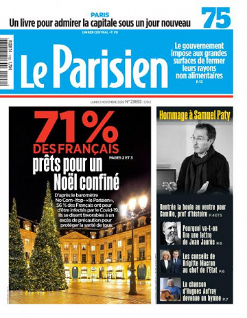 Le Parisien du Lundi 2 Novembre 2020