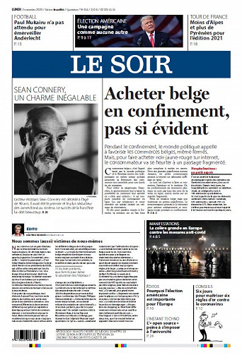 Le Soir - BXl et Wallonie - Lundi 2 Novembre 2020