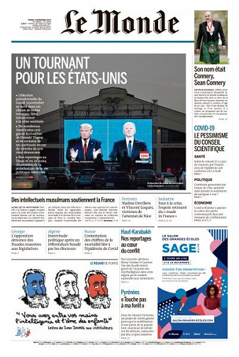 Le Monde du Mardi 3 Novembre 2020