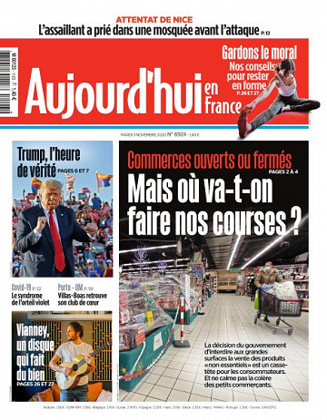 Aujourd’hui en France - 3 Novembre 2020