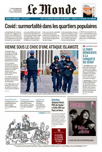 Le Monde du Mercredi 4 Novembre 2020