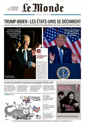 Le Monde du Jeudi 5 Novembre 2020