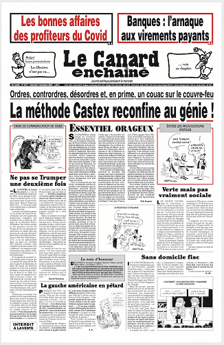 Le canard enchaîné N°5217 Du Mercredi 4 Novembre 2020