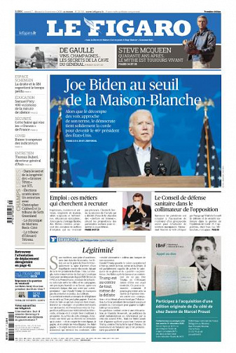 Le Figaro du Samedi 7 et Dimanche 8 Novembre 2020