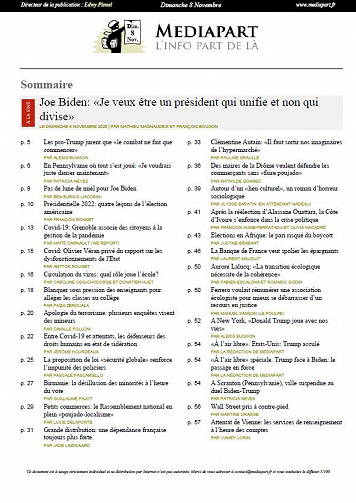 Mediapart - 8 Novembre 2020