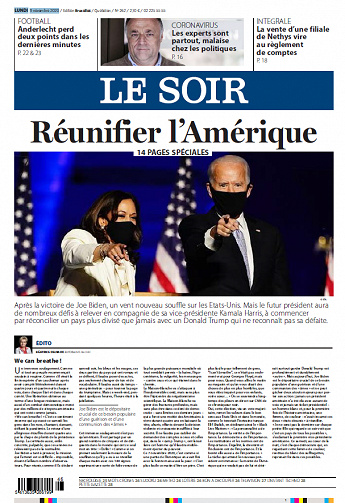 Le Soir Edition Bruxelles - Lundi 9 novembre 2020