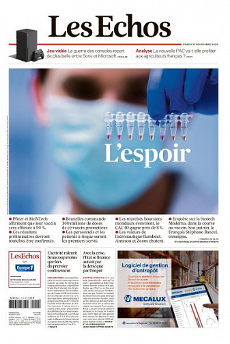 Les Echos du Mardi 10 Novembre 2020