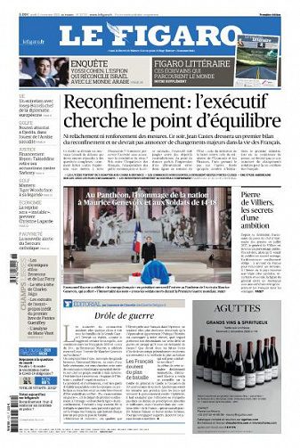 Le Figaro du Jeudi 12 Novembre 2020