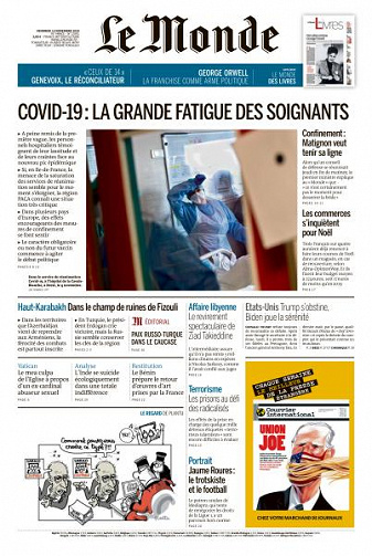 Le Monde du Vendredi 13 Novembre 2020