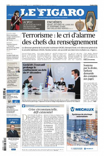 Le Figaro du Vendredi 13 Novembre 2020