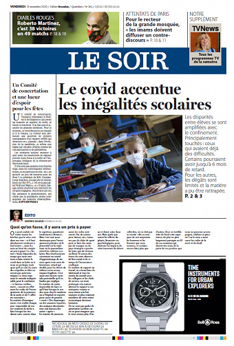 Le Soir Edition Bruxelles - Vendredi 13 Novembre 2020