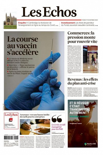 Les Echos du Mardi 17 Novembre 2020