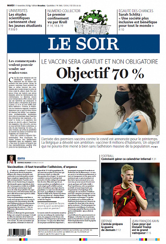 Le Soir Edition Bruxelles - Mardi 17 Novembre 2020
