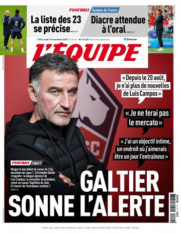 L’equipe du Jeudi 19 Novembre 2020