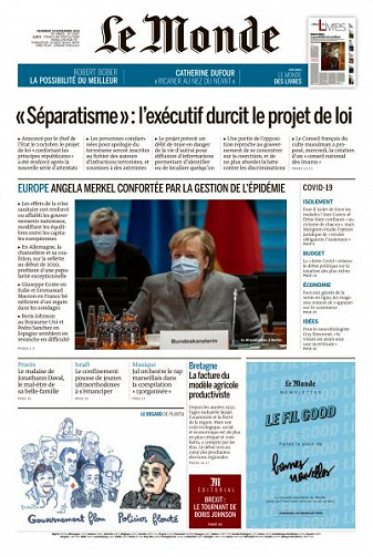 Le Monde du Vendredi 20 Novembre 2020