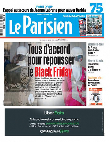 Le Parisien du Vendredi 20 Novembre 2020