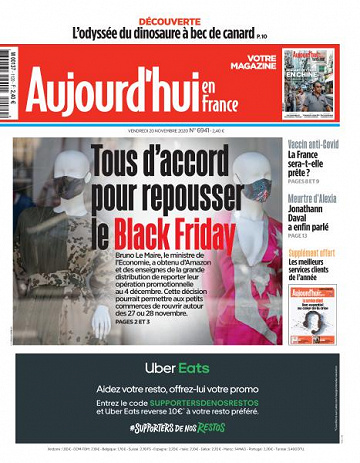 Aujourd’hui en France - 20 Novembre 2020