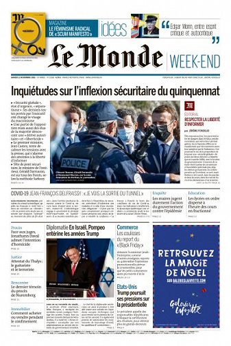 Le Monde du Samedi 21 Novembre 2020