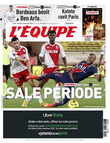 L’equipe du Samedi 21 Novembre 2020