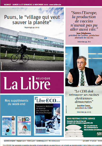 La Libre Belgique-Hainaut - Samedi 21 et Dimanche 22 Novembre 2020