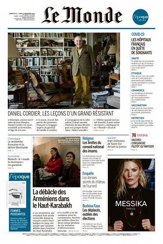 Le Monde du Dimanche 22 et Lundi 23 Novembre 2020
