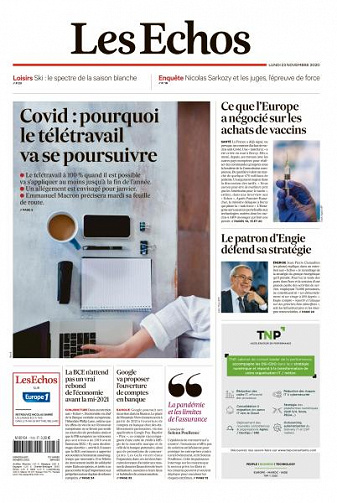 Les Echos du Lundi 23 Novembre 2020