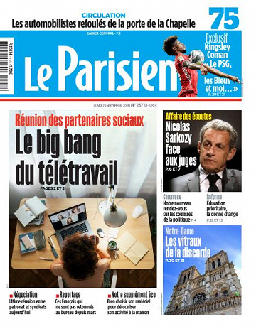 Le Parisien du Lundi 23 Novembre 2020