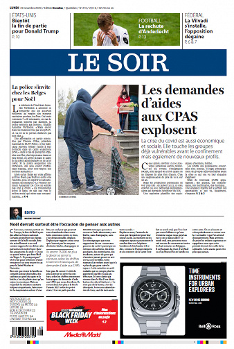 Le Soir Edition Bruxelles - Lundi 23 novembre 2020
