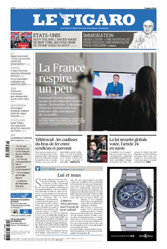 Le Figaro du Mercredi 25 Novembre 2020