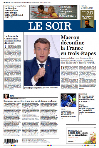 Le Soir Edition Bruxelles - Mercredi 25 Novembre 2020
