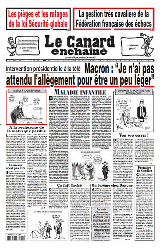 Le Canard enchaîné N°5220 - 25 Novembre 2020