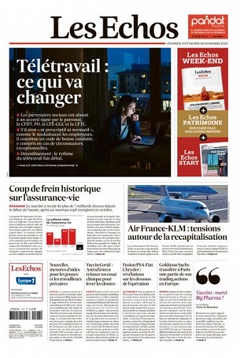 Les Echos du Vendredi 27 Novembre 2020