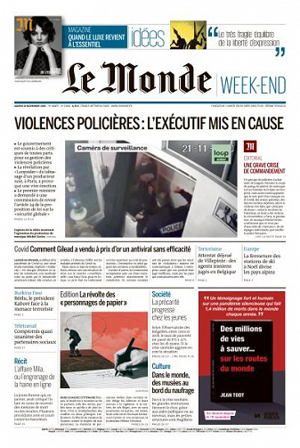 Le Monde du Samedi 28 Novembre 2020