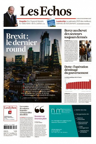 Les Echos du Lundi 30 Novembre 2020