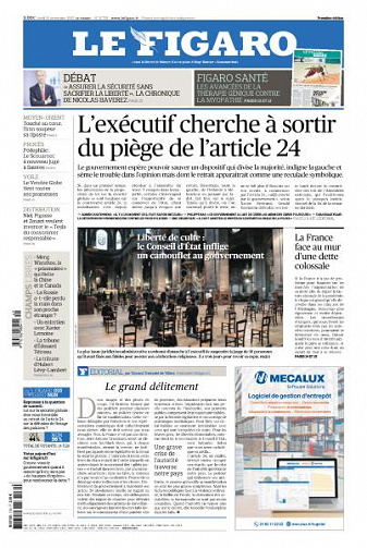 Le Figaro du Lundi 30 Novembre 2020