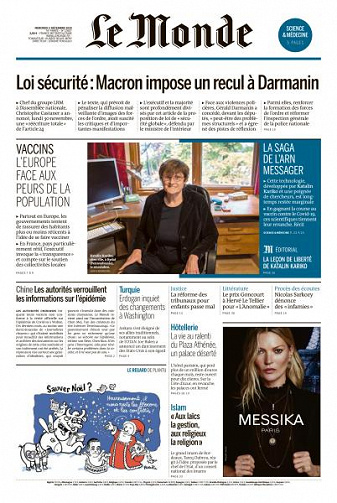 Le Monde du Mercredi 2 Décembre 2020