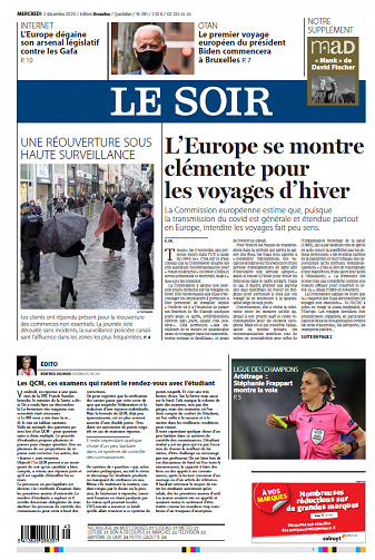 Le Soir Edition Bruxelles - Mercredi 2 Décembre 2020