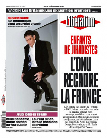Libération du Jeudi 3 Décembre 2020