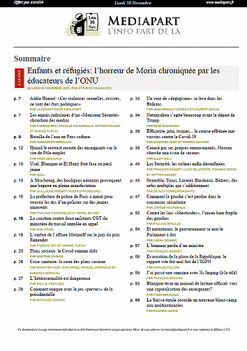 MEDIAPART du Mercredi 2 Decembre 2020