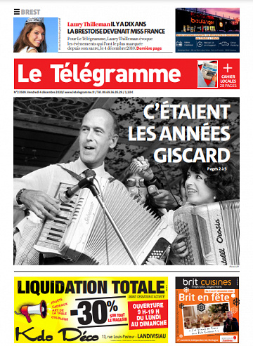 Le Télégramme (3 Éditions) Du Vendredi 4 Décembre 2020