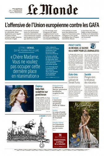 Le Monde du Mardi 8 Décembre 2020