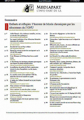 MEDIAPART du Lundi 7 Decembre 2020 (Edition du soir)