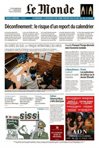 Le Monde du Mercredi 9 Décembre 2020