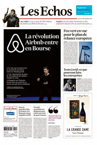 Les Echos du Jeudi 10 Décembre 2020